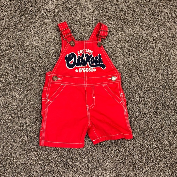 OshKosh B'gosh Other - 5/$25 OshKosh red and navy blue overall shorts